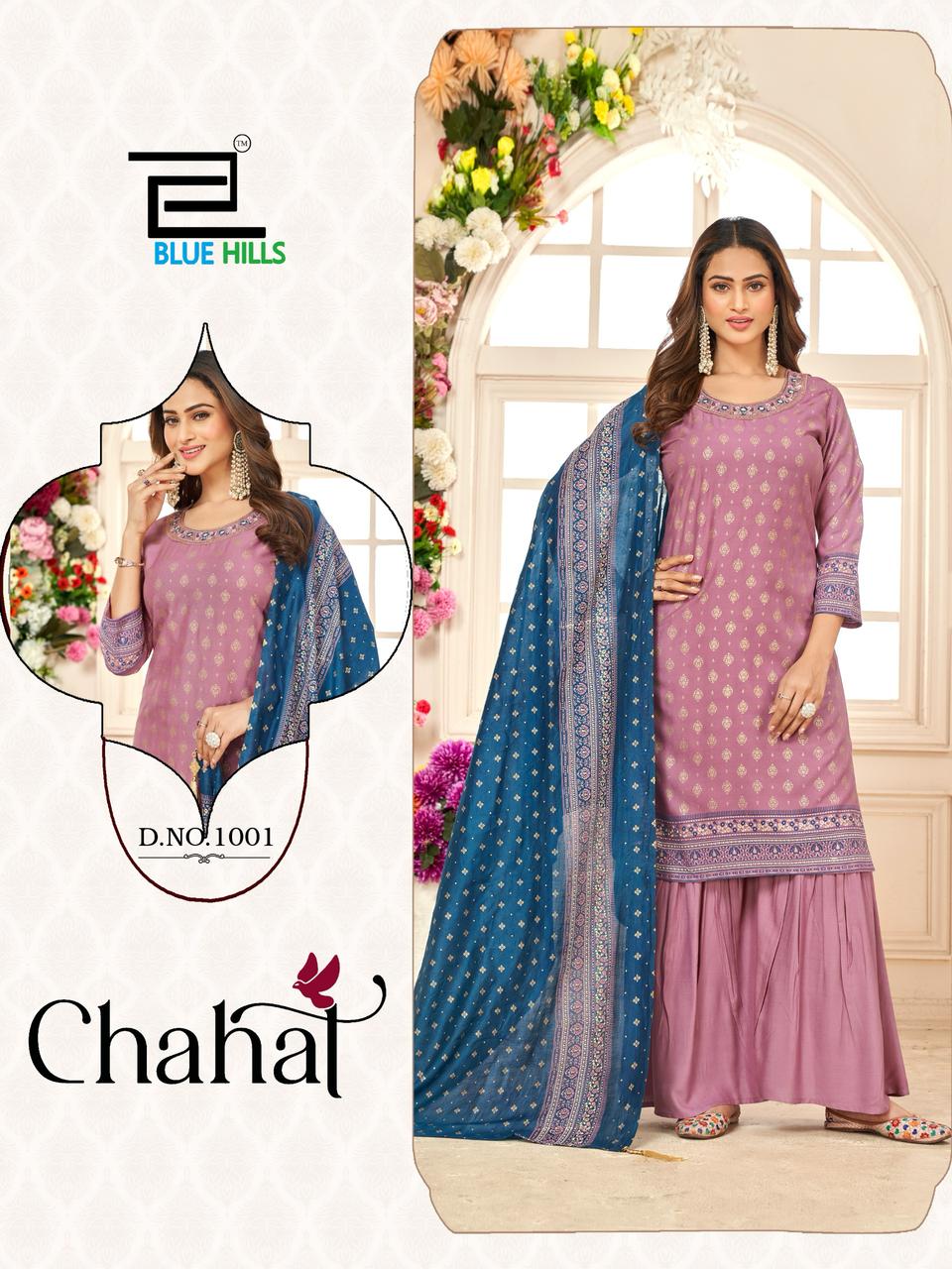 Chahal By Blue Hills Rayon Printed Kurti With Bottom Dupatta Online Wholesale